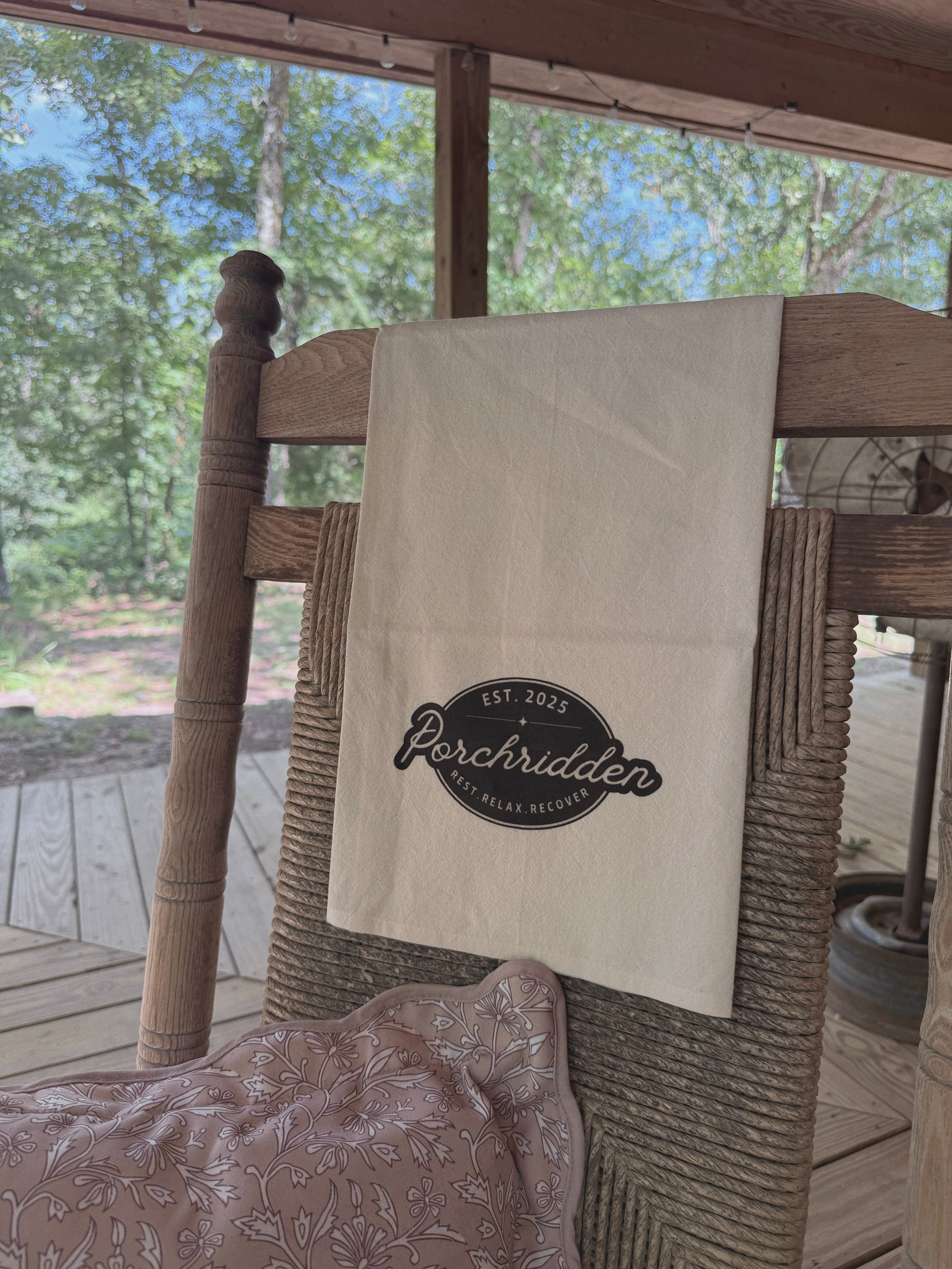 Porchridden Logo Tea Towel