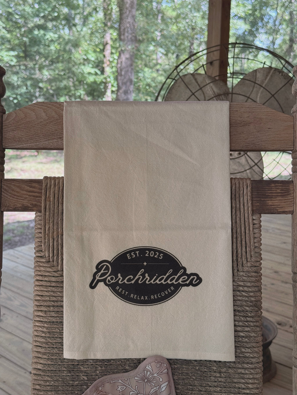Porchridden Logo Tea Towel