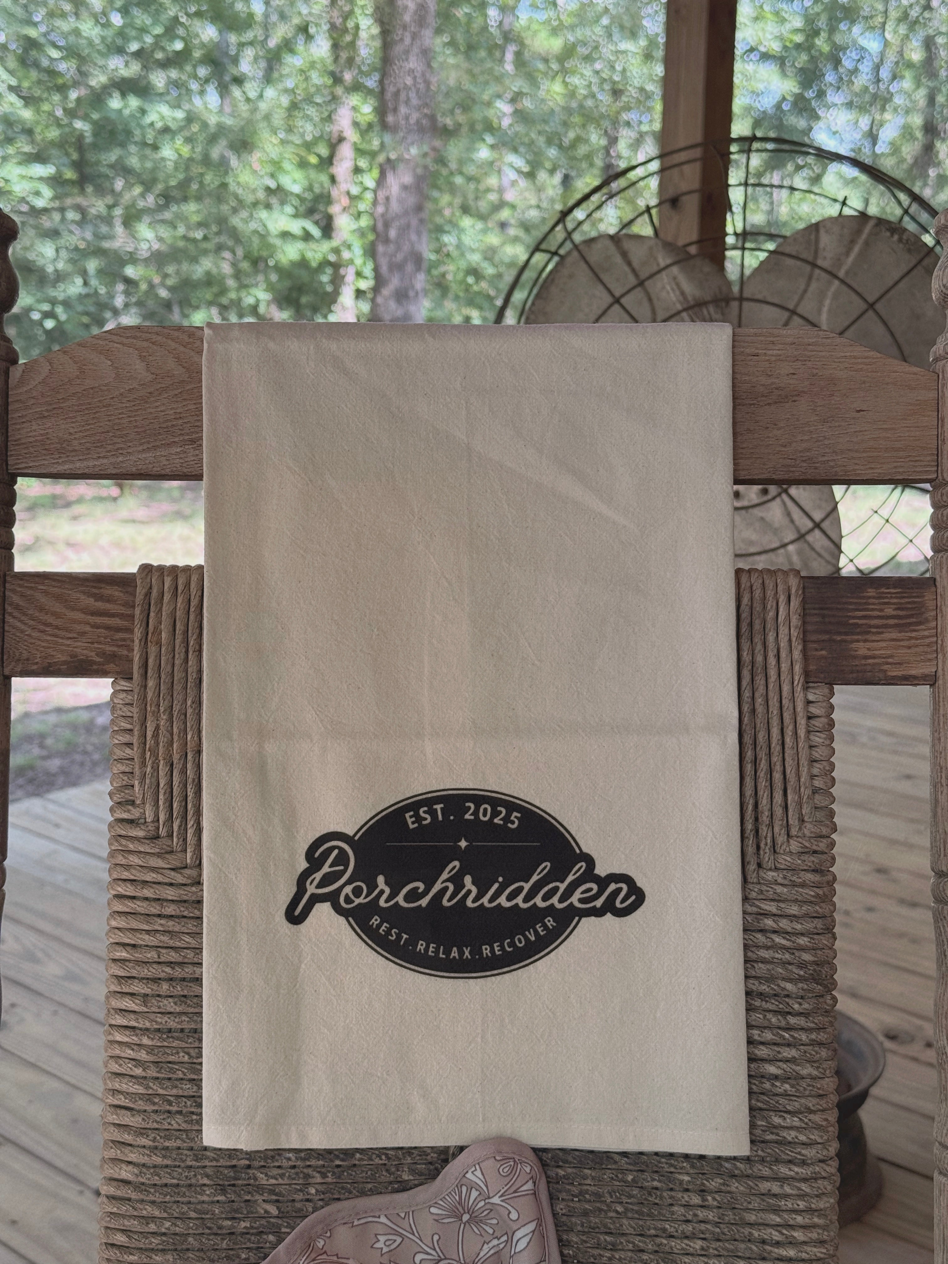 Porchridden Logo Tea Towel